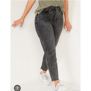 Old Navy Women Extra High-Rise Sky-Hi Straight Distressed Ankle Jeans